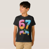 67 Ice Cream Drip Meme Gamer Six Seven Gen Alpha S T-shirt (Voorkant volledig)