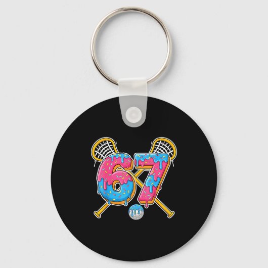 67 Ice Cream Drip Meme Gen Alpha Slang Lacrosse Sr Sleutelhanger (Voorkant)