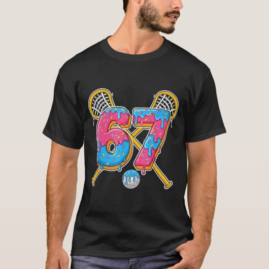 67 Ice Cream Drip Meme Gen Alpha Slang Lacrosse Sr T-shirt (Voorkant)