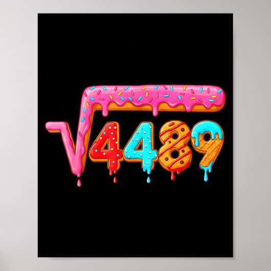 67 Ice Cream Drip Meme Math Teacher School Square  Poster (Voorkant)