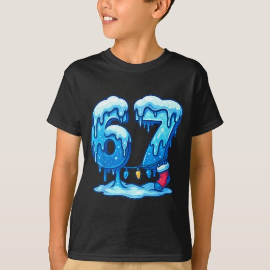 67 Ice Cream Drip Meme Six Seven Gen Alpha Slang C T-shirt (Voorkant)