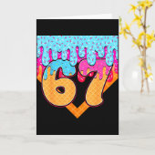 67 Ice Cream Drip Meme Six Seven Gen Alpha Slang  Kaart (Gele Bloem)