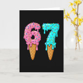 67 Ice Cream Drip Meme Six Seven Gen Alpha Slang  Kaart (Gele Bloem)