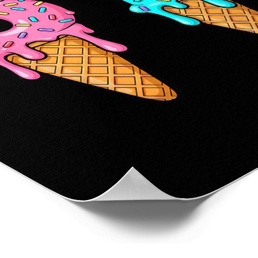 67 Ice Cream Drip Meme Six Seven Gen Alpha Slang Poster (Hoek)