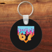 67 Ice Cream Drip Meme Six Seven Gen Alpha Slang  Sleutelhanger (Voorkant)