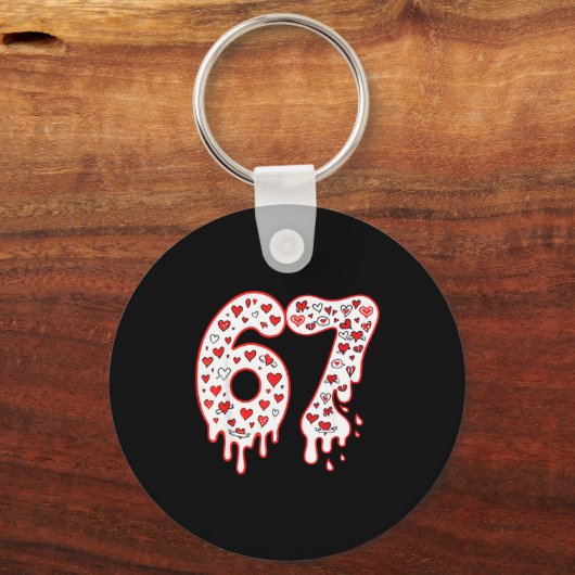 67 Ice Cream Drip Meme Six Seven Gen Alpha Valenti Sleutelhanger (Voorkant)