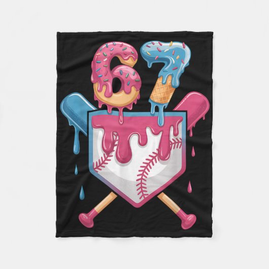 67 Ice Cream Drip Meme Six Seven Pride 6 7 Ice Cre Fleece Deken (Voorkant)