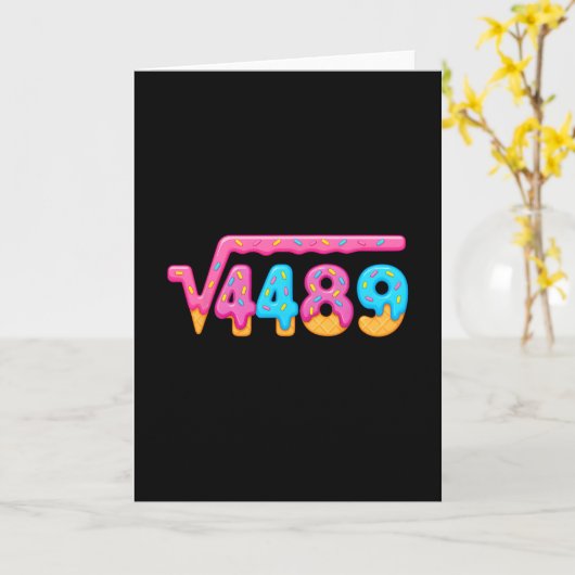 67 Ice Cream Drip Meme Square Root 4489 Gen Alpha Kaart (Gele Bloem)