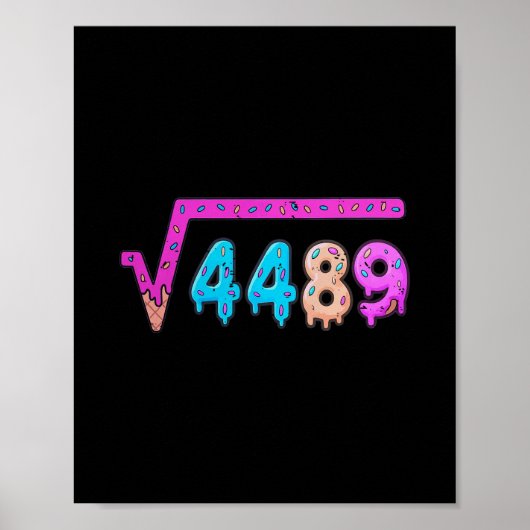 67 Ice Cream Drip Meme Square Root 4489 Six Seven  Poster (Voorkant)