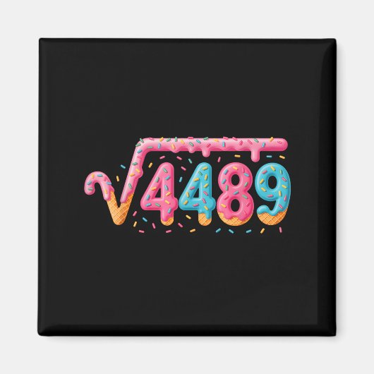 67 Ice Cream Drip Meme Square Root 4489 Slang Math Magneet (Voorkant)