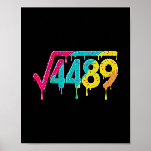 67 Ice Cream Drip Meme Square Root 4489 Slang Teac Poster (Voorkant)