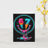 67 Ice Cream Drip Number 67 Player 67th Birthday  Kaart (Gele Bloem)