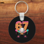67 Ice Cream Drip Sell Number 67 Player 67th Birth Sleutelhanger (Voorkant)