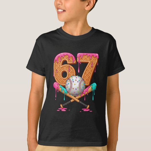 67 Ice Cream Drip Sell Number 67 Player 67th Birth T-shirt (Voorkant)