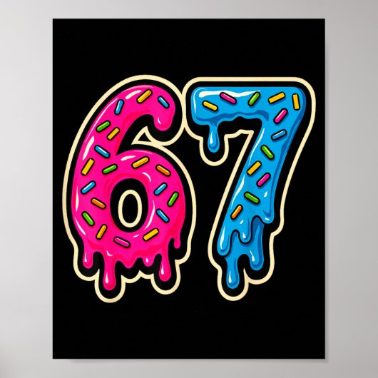 67 Ice Cream Meme Six Seven Poster (Voorkant)