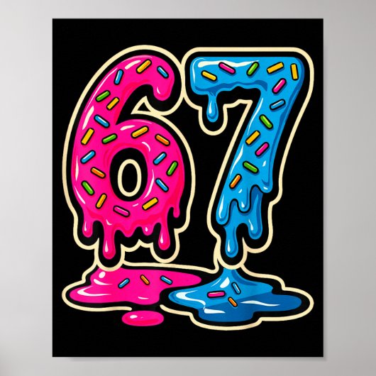 67 Ice Cream Meme Six Seven Poster (Voorkant)