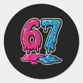 67 Ice Cream Meme Six Seven  Ronde Sticker (Voorkant)