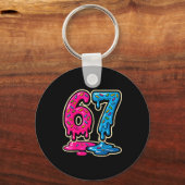 67 Ice Cream Meme Six Seven  Sleutelhanger (Voorkant)