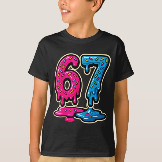 67 Ice Cream Meme Six Seven  T-shirt (Voorkant)