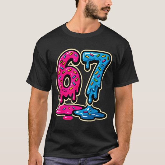 67 Ice Cream Meme Six Seven  T-shirt (Voorkant)