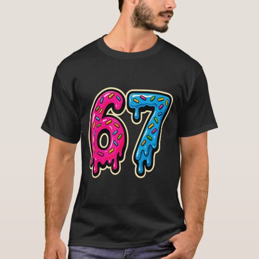 67 Ice Cream Meme Six Seven T-shirt (Voorkant)