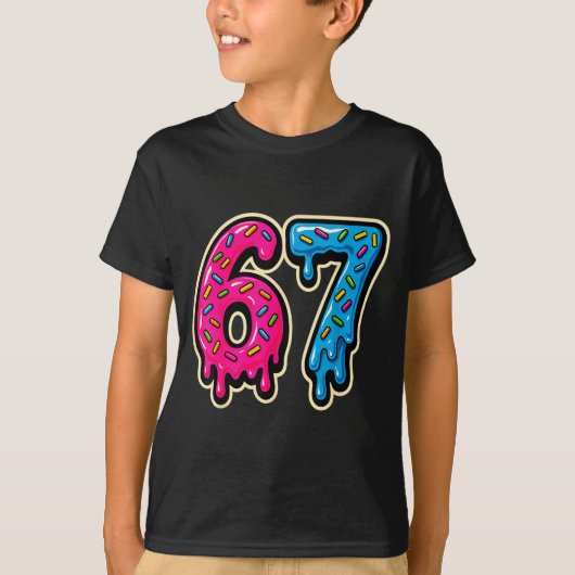 67 Ice Cream Meme Six Seven  T-shirt (Voorkant)