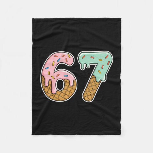 67 Ijs 67 Meme Grappig Zes Zeven Gen Alpha Mannen Fleece Deken (Voorkant)