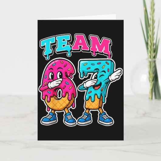 67 Ijs Drip Gen Alpha Slang Zes Zeven Meme 6 Kaart (Voorkant)