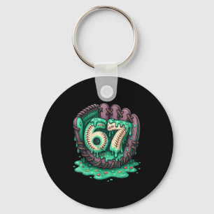 67 Ijs Drip Grappig Zes Zeven Honkbal Sleutelhanger