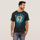 67 Ijs Drip Grappige Zes Zeven Honkbal T-shirt (Voorkant volledig)