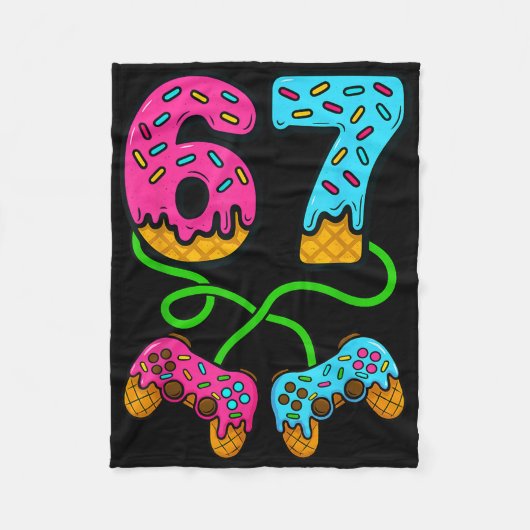 67 Ijs Drip Meme Gamer Zes Zeven Gen Alpha S Fleece Deken (Voorkant)