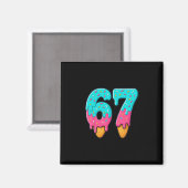 67 Ijs Drip Meme Grappig Zes Zeven Gen Alpha S Magneet (Voorkant / Achterkant)