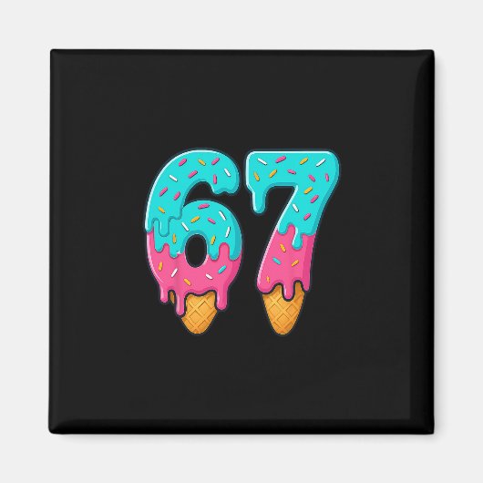 67 Ijs Drip Meme Grappig Zes Zeven Gen Alpha S Magneet (Voorkant)