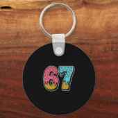 67 Ijs Drip Meme Grappig Zes Zeven Gen Alpha S Sleutelhanger (Voorkant)