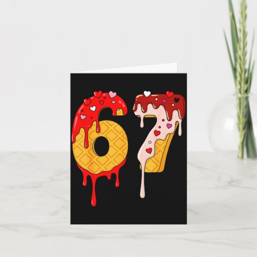 67 Ijs Drip Meme Grappig Zes Zeven Valentijn D Kaart (Voorkant)