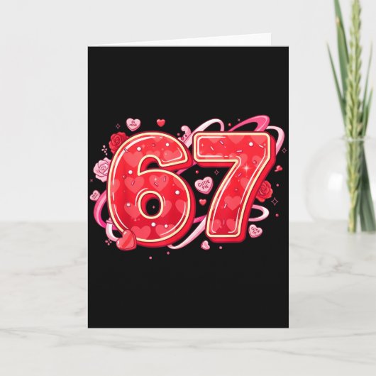 67 Ijs Drip Meme Grappig Zes Zeven Valentijn D Kaart (Voorkant)