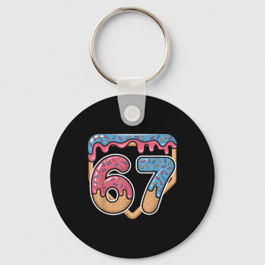67 Ijs Drip Meme Honkbal  Sleutelhanger (Voorkant)