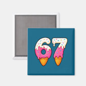 67 Ijs Drip Meme Illustratie Magneet (Voorkant / Achterkant)