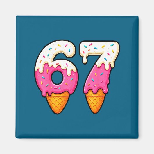 67 Ijs Drip Meme Illustratie Magneet (Voorkant)
