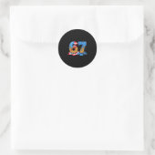 67 Ijs Drip Meme Leuk Six Seven Gen Alpha S Ronde Sticker (Tas)