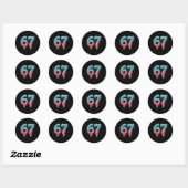 67 Ijs Drip Meme Ronde Sticker (Vel)