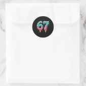 67 Ijs Drip Meme Ronde Sticker (Tas)