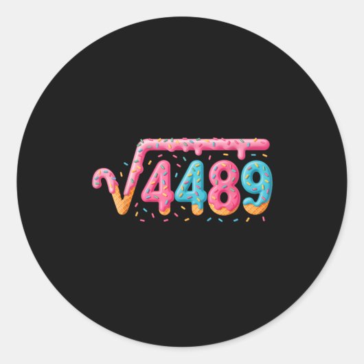 67 Ijs Drip Meme Vierkantswortel 4489 Informele Wi Ronde Sticker (Voorkant)