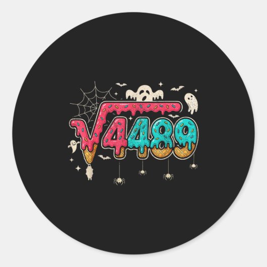 67 Ijs Drip Meme Vierkantswortel 4489 Slang Wiskun Ronde Sticker (Voorkant)