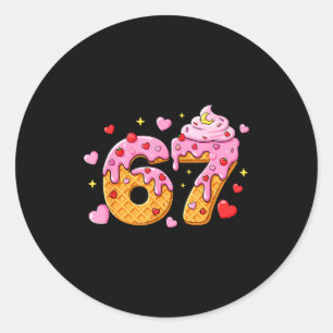 67 ijs-drip meme zes zeven 6 7 Valentijnsdag Ronde Sticker
