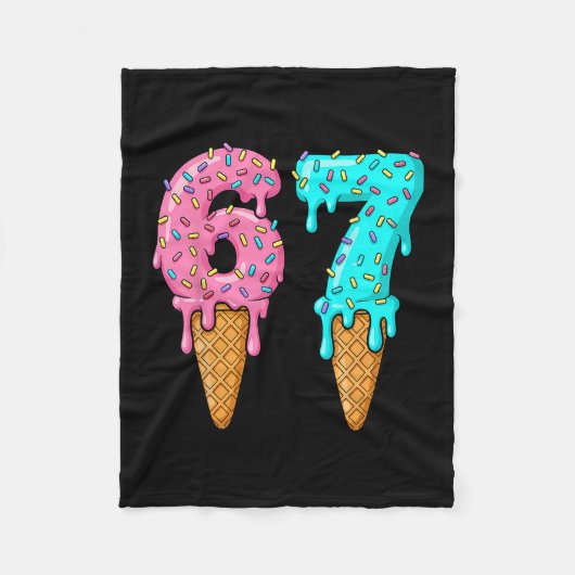 67 Ijs Drip Meme Zes Zeven Gen Alpha Slaang  Fleece Deken (Voorkant)