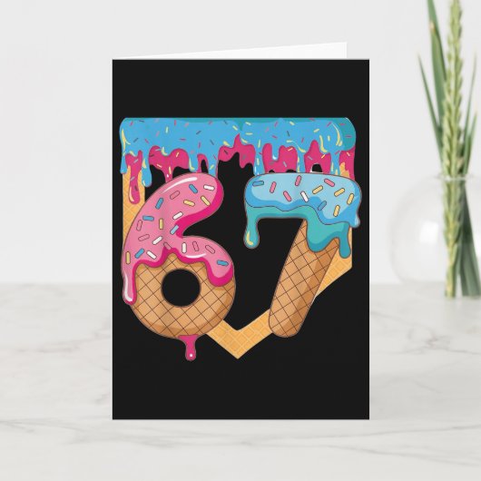 67 Ijs Drip Meme Zes Zeven Gen Alpha Slaang _ Kaart (Voorkant)