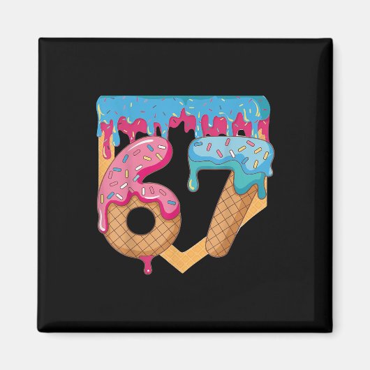 67 Ijs Drip Meme Zes Zeven Gen Alpha Slaang _ Magneet (Voorkant)