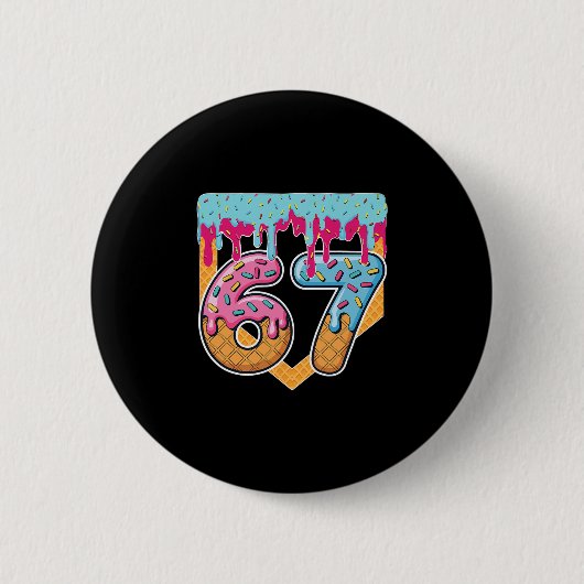 67 Ijs Drip Meme Zes Zeven Gen Alpha Slaang Ronde Button 5,7 Cm (Voorkant)