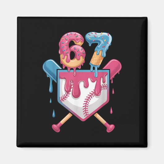67 Ijs Drip Meme Zes Zeven Pride 6 7 Ijscre Magneet (Voorkant)